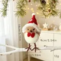 Handcrafted Nordic style Christmas bird doll with Santa hat and detailed dimensions - Red Bowknot Christmas Bird Ornament