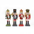 Set of four 13cm classic colorful wooden nutcracker figurines for Christmas party - Style 1 / Four-Piece Set