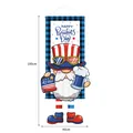 American Independence Day patriotic gnome hanging banner decoration, size 40x100cm - Beer Gnome Style (HL-Gnome Blue Black Grid 02) / 100x40cm / Blue & Black Plaid