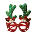 Festive Christmas reindeer antler glitter glasses for holiday party photo booth props - Green Reindeer Antler Glasses Frame / Green