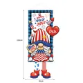 4th of July gnome hanging banner with patriotic stars and stripes design 100x40cm - Heart Gnome Style (HL-Gnome Blue Black Grid 03) / 100x40cm / Blue & Black Plaid
