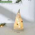 White ceramic Santa Claus figurine with glowing LED star cutouts, 13cm tall ornament - Santa Claus (YZ-5546)