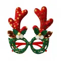 Christmas glitter reindeer antler novelty glasses, festive holiday party eyewear decor - Red Reindeer Antler Glasses Frame / Red