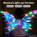 Electric glowing butterfly wings for kids with LED lights and various music features - Colorful Lights Butterfly Wings / 67x67cm (Rechargeable)