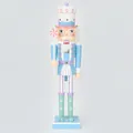 A 38cm candy series Christmas nutcracker soldier figurine in pastel blue and pink - 38cm / Lake Blue