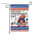 American Independence Day garden flag featuring a patriotic gnome design, 30x42cm size - Single Gnome Heart Fireworks Style (HL-Independence Flag 03) / 30x42cm