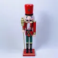 Tradizionale soldato schiaccianoci in legno da 30 cm con uniforme rossa per Natale - Soldato con Scettro