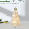 White ceramic light-up Christmas tree figurine, 14cm height decorative glowing holiday ornament - Christmas Tree Style (YZ-24731)