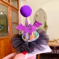 Halloween Fledermaus Mini-Hut Haarklammer mit Glitzer und Netz für Party-Dekoration - Einheitsgröße / Fledermaus-Stil (Daideng Fajia (Bianfu))