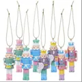 Set di 8 statuine schiaccianoci colorate in resina da 6 cm per decorazioni dell'albero - Soldati Schiaccianoci (8 Collezione) / 6cm / Colorato
