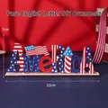 Adorno patriótico de madera America para el Día de la Independencia, tamaño 22x7cm - America Letters Ornament