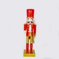 Traditional 25cm red and gold wooden nutcracker soldier Christmas holiday decoration - 25cm / With Sword