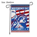 Independence Day garden flag with Statue of Liberty design and metal hanging stand, 30x42cm - Statue Of Liberty Style (HL-Independence Flag 05) / 30x42cm