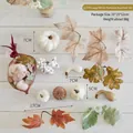 Artificial white pumpkin and maple leaf harvest set for autumn home holiday decoration - Large White Pumpkin Decoration Set (QJ738) / 88g/Pack