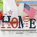 Ξύλινη επιγραφή HOME με σχέδιο αμερικανικής σημαίας για διακόσμηση Ημέρας Ανεξαρτησίας - Σπίτι