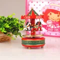 Vintage red and green carousel music box with hand-painted horses and gold accents decor - Style No. 7 (Vintage Red and Green) / 20x10.5x6cm