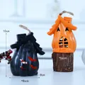 Decorazione lanterna luminosa della casa stregata di Halloween in arancio e nero - Stile Faccia Sorridente / Unità Singola