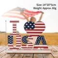Ξύλινη διακόσμηση I Love USA με αμερικανική σημαία για την Ημέρα Ανεξαρτησίας - USA