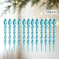 12 stuks blauwe transparante acryl ijspegels kerstboom hangende decoraties set - Blauw Ijspegel Hangend Ornament (P-M146) / Set van 12 / Blauw