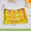 Easter 12-pack plush mini yellow chicks in hemp nests festive gift decorative set - Colorful Box Linen Nest Chick / Set of 12