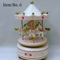 Pink and white carousel music box variant style number six for home decoration - Style No. 6 (Pink and White) / 20x10.5x6cm