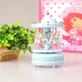 Blue carousel music box featuring white horses for home decor and cake decoration - Style No. 15 (Blue and Gold Star) / 20x10.5x6cm
