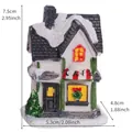 Miniature snow-covered Christmas cafe house figurine for DIY holiday micro landscape decor - Q-J68 B Style Small House Model (1517)