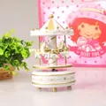 Elegant white and gold rotating carousel horse music box for home decor and gifts - Style No. 16 (Vintage White and Gold) / 20x10.5x6cm
