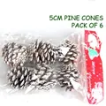 Pack of 6 snowy natural pinecones 5cm for Christmas DIY decor - A-S49 5cm White Pine Cones (6 pcs/Pack)