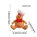 Christmas Gingerbread Man plush doll with chef hat and red bow tie decoration - Chef Hat Style (X3-54)
