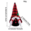 Christmas gnome plush doll with red and black checkered knitted hat and white beard - Braid Style (B1-4) / Red and Black Grid
