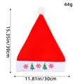 Bonnet de Père Noël rouge classique avec sapins et flocons brodés, taille 30x39cm - Style Brodé Adulte (Arbre de Flocons)