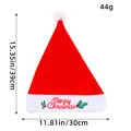 Bonnet de Noël en peluche rouge avec broderie Merry Christmas et dimensions exactes - Style Brodé Adulte (Merry Christmas)