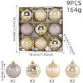 9-piece gold and champagne Christmas ball ornaments gift box set for tree decoration - 9 Pieces Set / Light Yellow