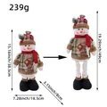 Christmas retractable snowman plush doll 18.5x49cm weighing 239g for home decor - B1-24 Christmas Telescopic Doll Snowman Style