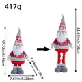 Telescopic Santa Claus doll ornament with red plaid hat and grey boots - B1-26 Santa Claus Style