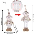 Ornement de poupée bonhomme de neige de Noël en peluche avec pieds télescopiques - S1-24 Bonhomme de Neige à Bonnet Pointu