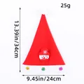 Bonnet de Noël rouge lumineux avec décoration bonhomme de neige et dimensions - Bonnet Déco Lumineux Enfant (Bonhomme de Neige) (Q2-2) / 25*31CM