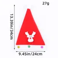 Bonnet de Noël rouge lumineux avec patch renne et motif flocon de neige 34x24cm - Bonnet Déco Lumineux Enfant (Renne) (Q2-3) / 25*31CM