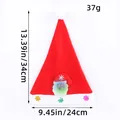 Bonnet de Père Noël à LED rouge avec broderies de flocons de neige pour les fêtes - Bonnet Accessoire Lumineux (Père Noël Enfant) (Q2-4)