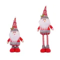 Poupée de Noël Père Noël rétractable en peluche avec tailles de 45 cm à 60 cm affichées - B2-26 Père Noël Télescopique Bonnet Tricoté Pieds Rouges
