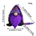 Halloween plush gnome doll with a long knitted purple hat and vibrant purple beard - Purple Beard Style (Z2-24)