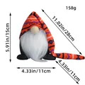 Halloween knit gnome plush with long orange hat and white beard for table decor - White Beard Style (Z2-25)