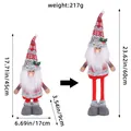 Poupée gnome de Noël télescopique avec hauteur réglable de 45 cm à 60 cm - C2-1 Père Noël Télescopique Bonnet Tricoté Pieds Gris