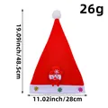 Bonnet de Noël rouge avec bonhomme de neige, poids 26g, dimensions 48,5x28cm - Style bonhomme de neige lumineux pour adultes / Rouge