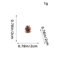 Miniature brown plastic pinecone Christmas tree ornament decoration 2cm 0.78in size - Pine Flower Style (A3-23) / 2.0cm