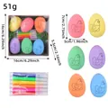 DIY Easter egg painting kit with 6 colored foam eggs and 8 vibrant markers for kids - Chick Easter Egg Style