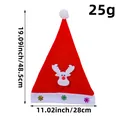 Bonnet de Noël lumineux rouge avec motif renne 48,5x28 cm dimensions et poids 25g - Style renne lumineux pour adultes / Rouge