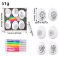DIY Easter egg painting kit with 6 patterned eggs and 8 colorful markers for kids - Floral White Egg Style