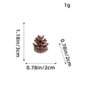 Miniature brown plastic pinecone Christmas ornament 3cm height with size dimensions - Pine Cone Style (A3-25) / 3cm